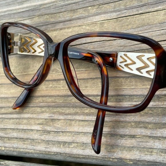 Daisy Fuentes Women Eyeglasses/Sunglasses Frame Brown/Gold Tone Glasses Frame - Picture 2 of 12